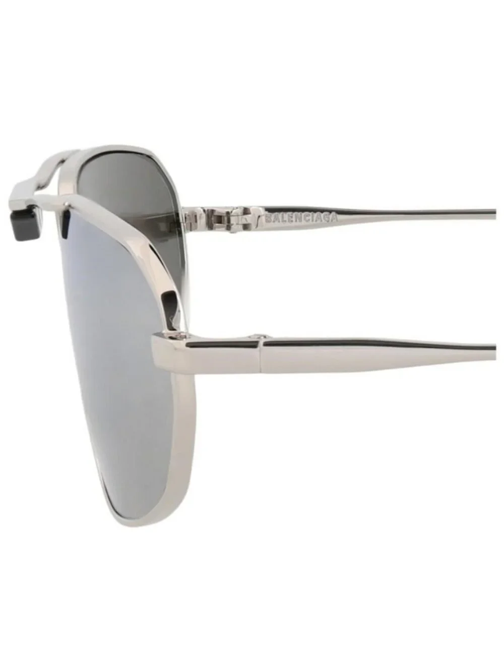 New Balenciaga Mens Shield/Wrap Silver Silver Silver Fashion Designer Sunglasses